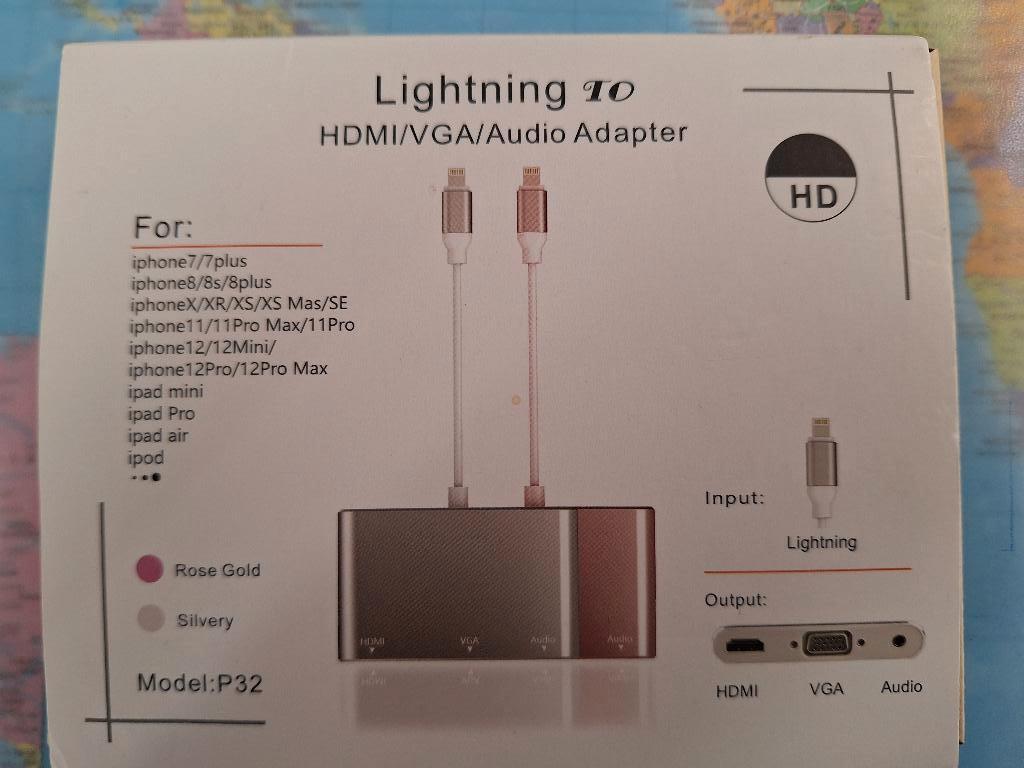 Lightning HDMI/VGA/Audio adapter, Ophalen of Verzenden, Zo goed als nieuw