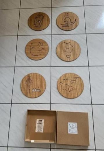 6 Grote houten onderzetters van Australië met dier design beschikbaar voor biedingen
