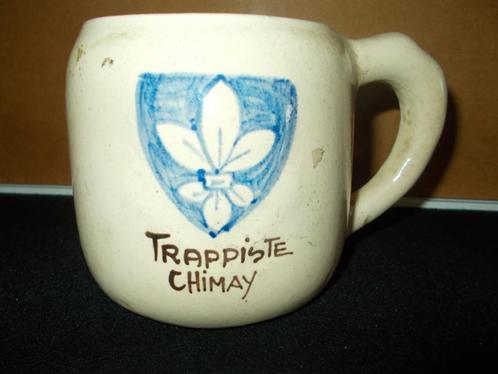 Trappist CHIMAY - oude aardewerk bierpot 50cl - beige - 7, Verzamelen, Biermerken, Gebruikt, Pul(len), Overige merken, Ophalen of Verzenden