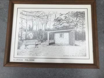Tekening van A. Kinnaer (kapelletje Mol-Donk, Kerkfoflaan) beschikbaar voor biedingen