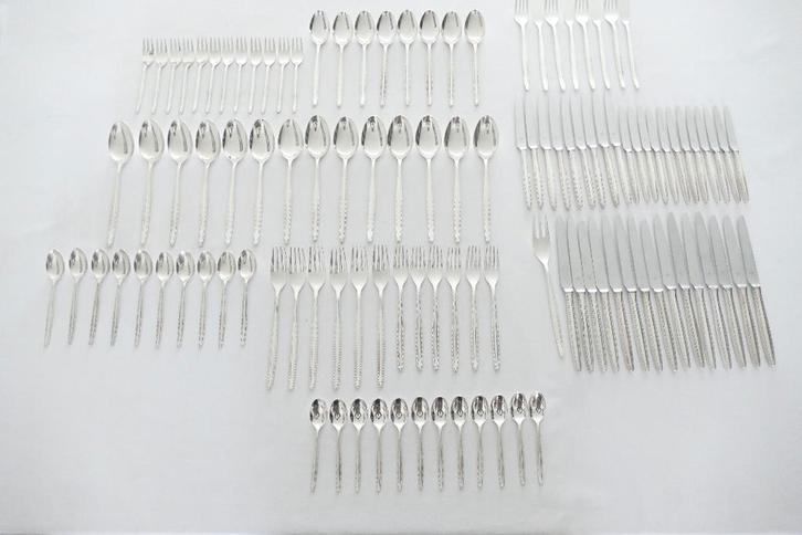 Gero - Perles Royale - Verzilverd bestek - 113-stuks, Antiquités & Art, Antiquités | Couverts, Envoi