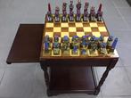 Prachtige notelaren schaaktafel en zware Egyptische stukken., Hobby en Vrije tijd, Gezelschapsspellen | Bordspellen, Ophalen, Zo goed als nieuw