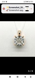 Diamant lab grown en pendantif de 4.05 ct D/VS, Enlèvement ou Envoi, Comme neuf, Jaune, Or