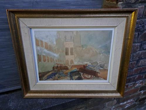 aquarelle signe paul leduc, Antiek en Kunst, Kunst | Schilderijen | Klassiek, Ophalen of Verzenden