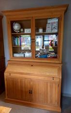 Cradley secretaire boekenkast vitrinekast eik, 100 tot 150 cm, Landelijk, Ophalen of Verzenden, Eikenhout
