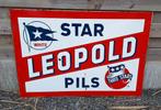 plaque émaillée 1956 White Star Pils Leopold Brewery Bruxe, Collections, Marques & Objets publicitaires, Enlèvement, Utilisé, Panneau publicitaire