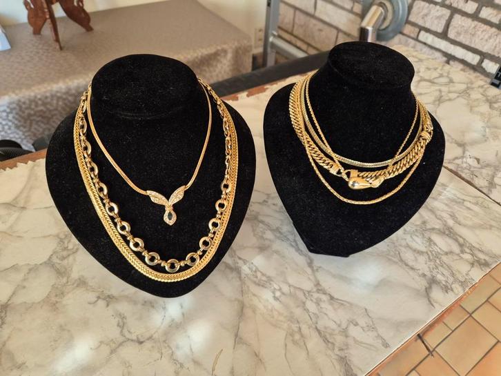 Vintage vergulde stralende kettingen zo mooi als nieuw, Handtassen en Accessoires, Kettingen, Zo goed als nieuw, Ophalen of Verzenden