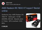 AMD 7800 XT gpu, paar maand oud., Computers en Software, Videokaarten, Ophalen, GDDR6, AMD