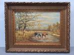 Oud olie schilderij op doek, Ophalen of Verzenden