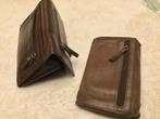 2 lederen portefeuilles geldbeugels portemonnees, Handtassen en Accessoires, Portemonnees, Ophalen of Verzenden, Gebruikt, Bruin