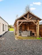 Ruim en veelzijdig tuinhuis met overdekt terras/carport-30m2, Tuin en Terras, Tuinhuizen, Ophalen, Gebruikt, Hout, Tuinhuis