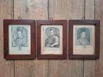 Set van 3 antieke etsen in mooie houten lijsten bisschoppen, Antiek en Kunst, Ophalen of Verzenden