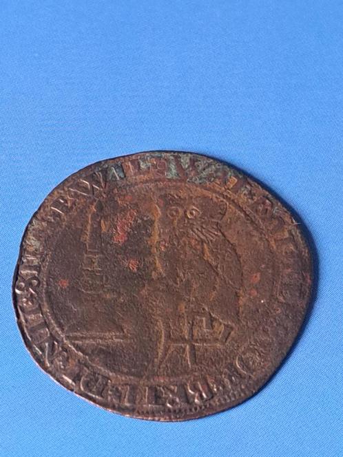 1553 Habsburgse Nederlanden jeton met uil Calvijn Servetus, Postzegels en Munten, Munten | Nederland, Losse munt, Overige waardes