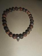 Kralen armband met doodshoofd - bruin, Ophalen of Verzenden, Zo goed als nieuw, Bruin