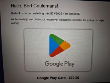 Google play card  beschikbaar voor biedingen