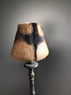 Prachtige tafellamp 1m buffelleder eiken voet, Ophalen of Verzenden, Zo goed als nieuw, Natuurlijke materialen, Hout