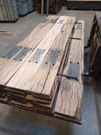 Oud eiken spoorplanken  wagondelen  wandplank, Doe-het-zelf en Bouw, Hout en Planken, Ophalen, Gebruikt, Eiken