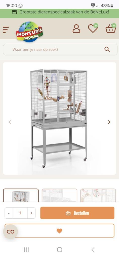 New Madeira Single Platinum vogelkooi ZGAN, Dieren en Toebehoren, Vogels | Hokken en Kooien, Zo goed als nieuw, Vogelkooi, Ophalen