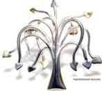 Bijzondere broche hartenboom, Minder dan 4 cm, Ophalen of Verzenden, Zo goed als nieuw, Zilver