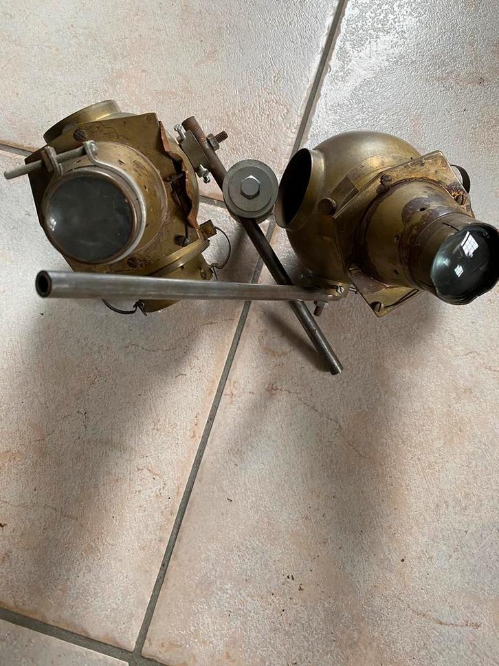 Vintage museumprojectoren set van twee, Huis en Inrichting, Lampen | Spots, Gebruikt