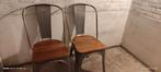 Industriële zilverkleurige tuinstoelen. Ijzeren frame 2 st., Enlèvement, Utilisé