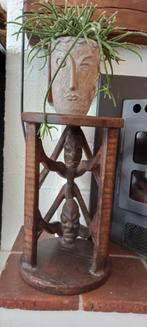 Antiek Afrikaans tribale figuratieve kruk/bijzettafeltje, Antiek en Kunst, Ophalen of Verzenden
