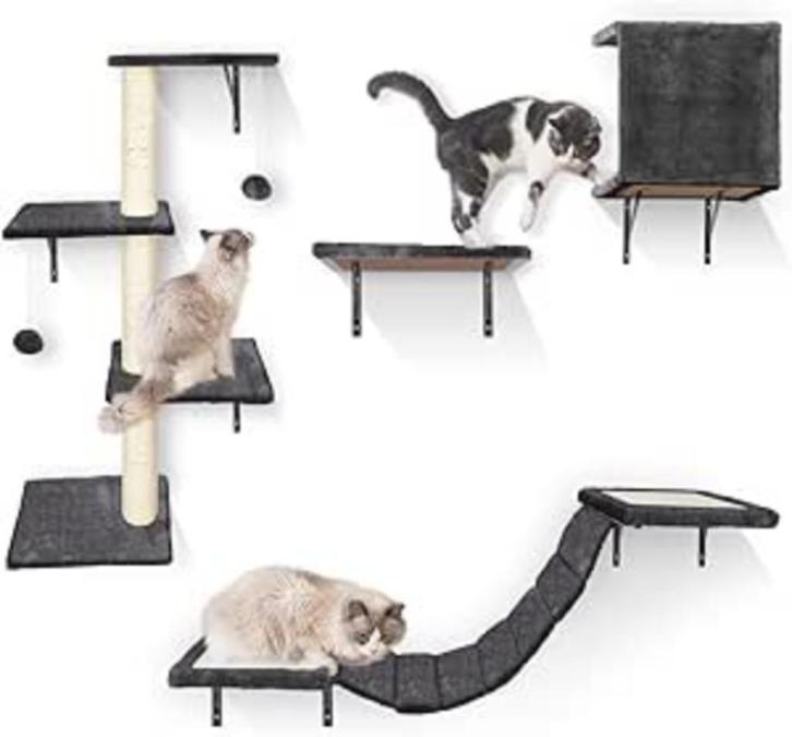4 in 1 kattenklimwand met katkrabpaal, Dieren en Toebehoren, Katten-accessoires, Nieuw, Ophalen