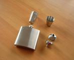 Metalen drinkfles reisfles zakflacon heupfles set hip flask, Ophalen of Verzenden