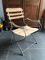 Anciens fauteuils de jardin en fer forgé sablés (2), Jardin & Terrasse, Utilisé, Pliant, Métal