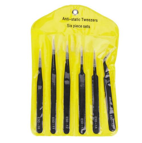 Pincet Set 6 Stuks Roestvrijstalen Pincetten - Anti-Statisch, Hobby en Vrije tijd, Knutselen, Nieuw, Materiaal, Ophalen of Verzenden