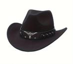 Cowboy Hoed Met Bull Head Band Zwart (Nieuw), Ophalen of Verzenden, Nieuw, 57 cm (M, 7⅛ inch) of minder, Hoed