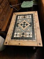 Antieke houten salontafel met 2lades en wielen, Huis en Inrichting, Tafels | Salontafels, Ophalen, Gebruikt, 100 tot 150 cm, 50 tot 75 cm