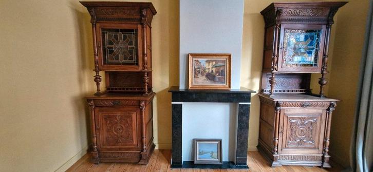 Twee identieke Mechelse kastjes, Huis en Inrichting, Kasten | Buffetkasten, Gebruikt, 200 cm of meer, 50 tot 100 cm, 25 tot 50 cm