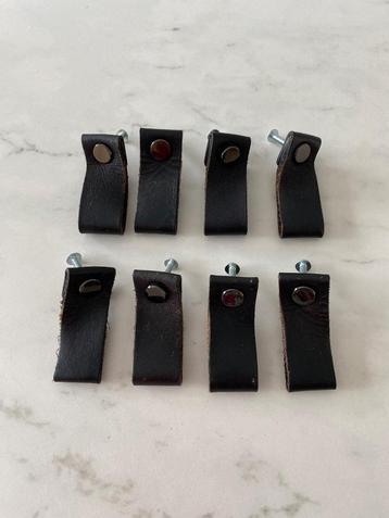 Leren handgrepen (8 stuks, zwart) beschikbaar voor biedingen