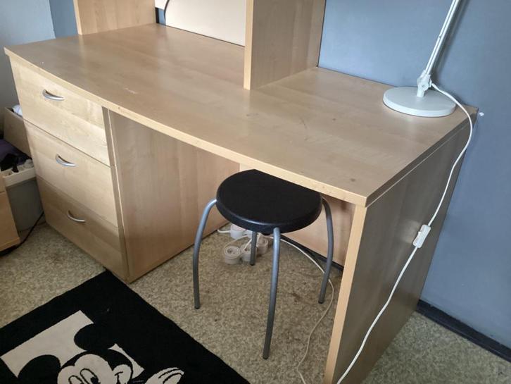 Bureau met ladekast en boekenrek, Huis en Inrichting, Kasten | Ladekasten, Gebruikt, Minder dan 100 cm, 100 tot 150 cm, 50 tot 75 cm