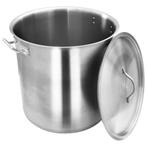 Kookpan 98 liter - Soeppan - Brouwpan - Inox + Deksel -Nieuw, Keramische plaat, Nieuw, Inox, Ophalen of Verzenden