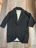 Manteau noir en laine XXL bien large. Création artisanale., Noir, Fait main, Porté, Taille 46/48 (XL) ou plus grande