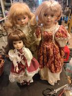 Lot de 3 poupées porcelaine, Collections, Comme neuf, Enlèvement ou Envoi