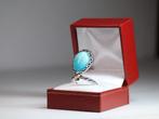 Bague contemporaine en argent 925 avec cabochon turquoise, Bijoux, Sacs & Beauté, Bleu, Argent