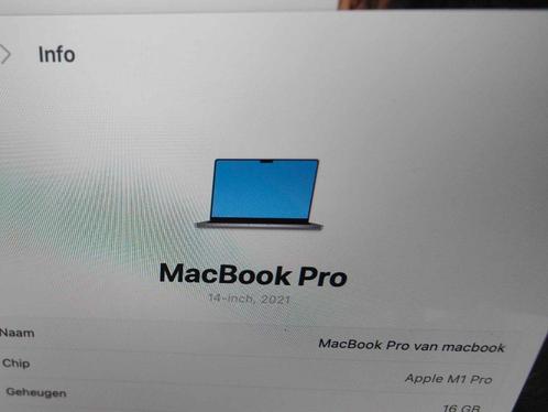 MacBook pro 2021 14 inch M1 chip 1000 gb ssd 16 gb ram 950 e, Computers en Software, Apple Macbooks, Zo goed als nieuw, MacBook