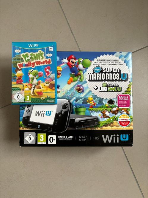 Wii U Mario & Luigi Premium Pack + Yoshi Woolly W, Games en Spelcomputers, Spelcomputers | Nintendo Wii U, Gebruikt, Met 1 controller