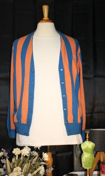 gilet : vintage chemise lacoste  A-08110249 oranje blauw