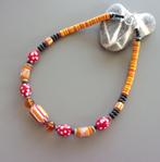 Collier africain orange et rouge femme en verre artisanal, Bijoux, Sacs & Beauté, Colliers, Enlèvement ou Envoi, Neuf, Orange
