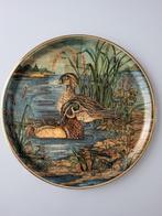 vintage serveerschaal bamboe dienblad wilde eenden ø 36 cm, Huis en Inrichting, Woonaccessoires | Dienbladen, Ophalen of Verzenden