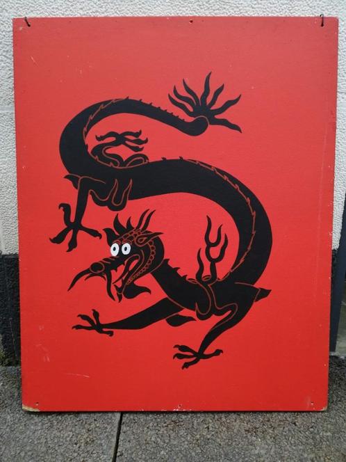 Uniek schilderij vd draak op het Kuifje-album 'Blauwe Lotus', Antiek en Kunst, Kunst | Schilderijen | Klassiek, Ophalen