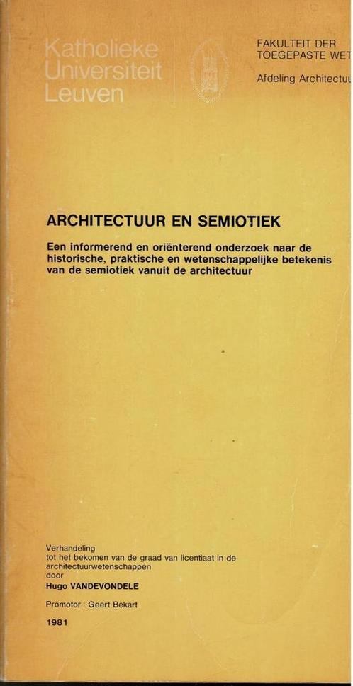 Architectuur en semiotiek : een informerend en oriënterend, Boeken, Kunst en Cultuur | Architectuur, Gelezen, Ophalen of Verzenden