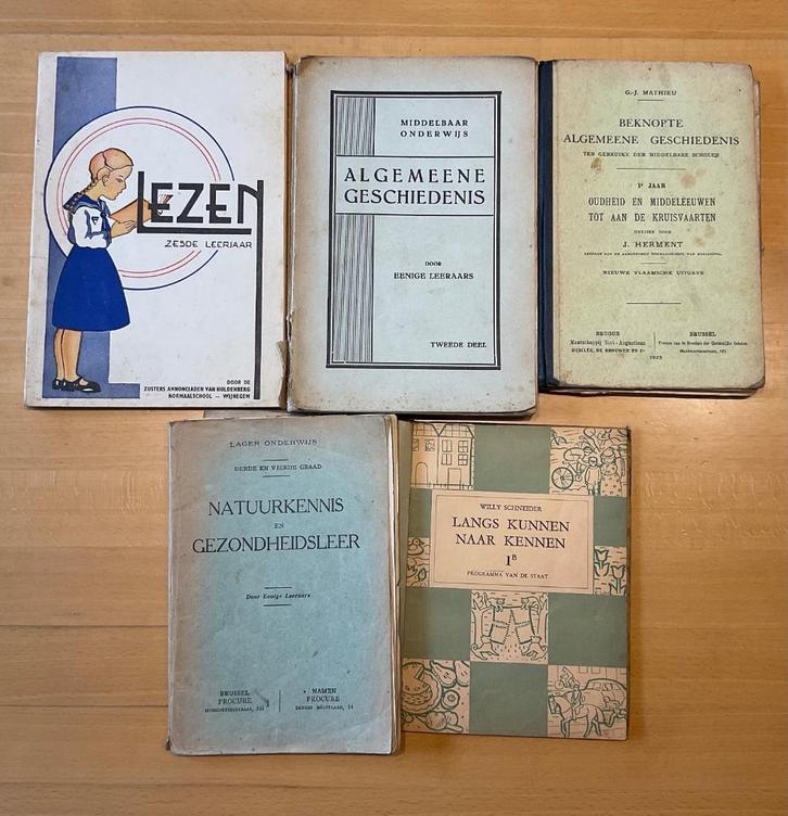 Oude leerboeken lager en middelbaar onderwijs, Boeken, Schoolboeken, Gelezen, Overige vakken, Ophalen of Verzenden
