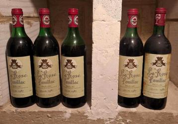 5 Bordeaux La Rose Pauillac 1987 1982 beschikbaar voor biedingen
