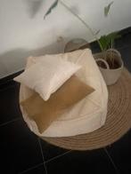 Lammy Poef beige soft, Huis en Inrichting, Zetels | Voetbanken en poefs, Ophalen, Vierkant, 75 tot 100 cm, Zo goed als nieuw