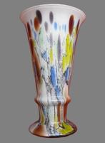 Jaren '40-'50 Bohemian spatterglass trompetvaas., Antiek en Kunst, Ophalen